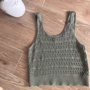 Green Knit Tank Top